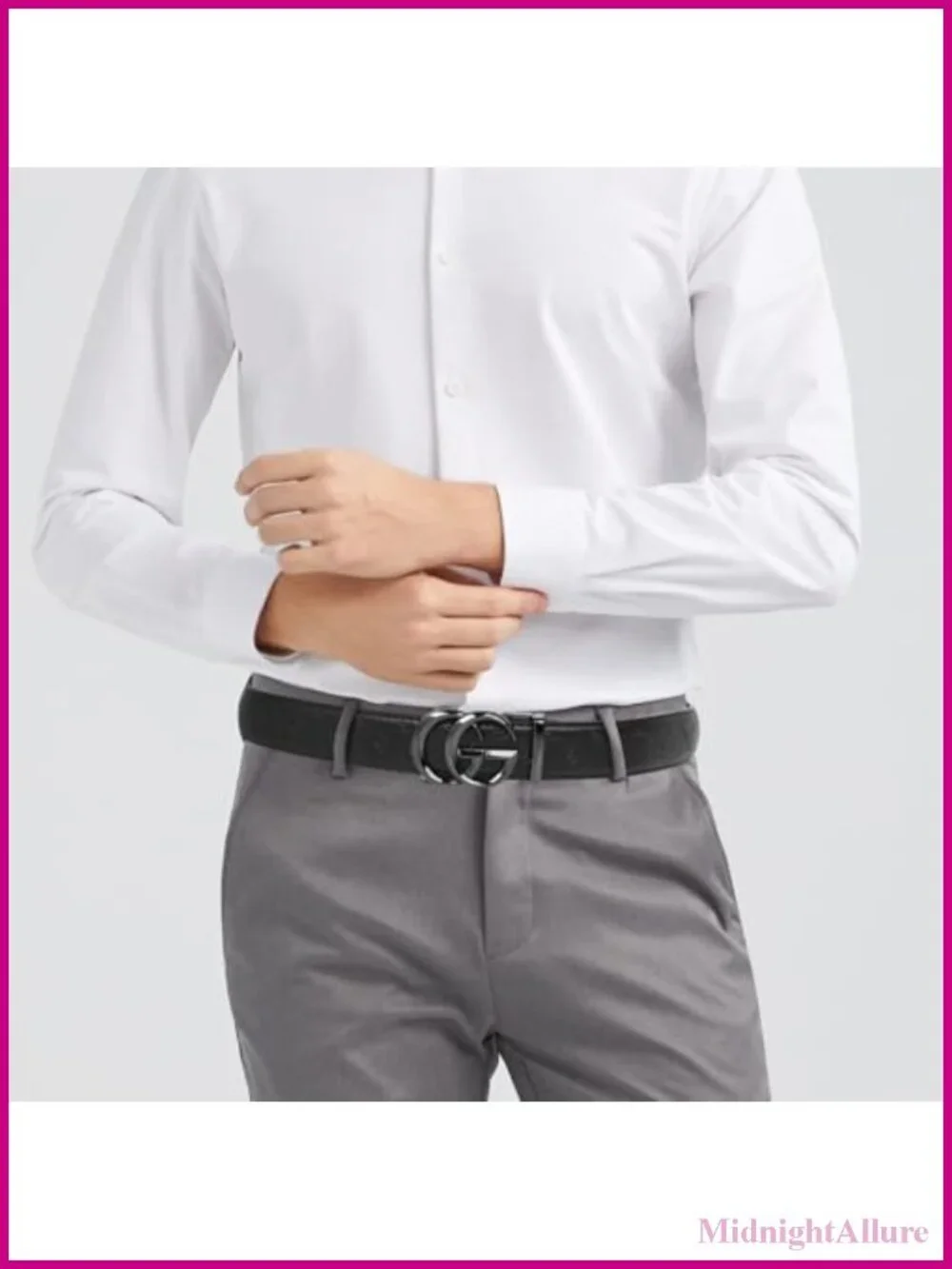 Leather Dress Belt Business Automatic Buckle Adjustable 41